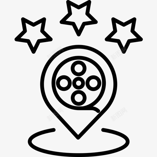 位置66电影院轮廓图标svg_新图网 https://ixintu.com 位置 电影院 轮廓