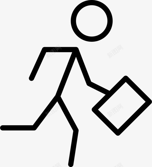 跑忙人图标svg_新图网 https://ixintu.com 人 人瘦 工作 忙 急 跑