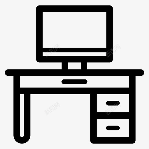 办公桌车站工作图标svg_新图网 https://ixintu.com 办公桌 商业 场所 工作 工作场 车站 金融