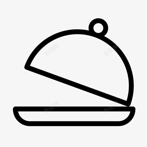 食品封面盘子厨房图标svg_新图网 https://ixintu.com 厨房 盘子 食品封面 食品线字形图标 餐食