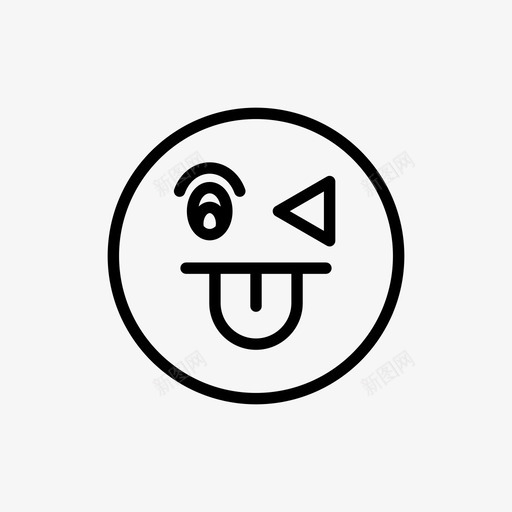 厚脸皮眨眼表情图标svg_新图网 https://ixintu.com 厚脸皮 情绪 眨眼 舌头 表情