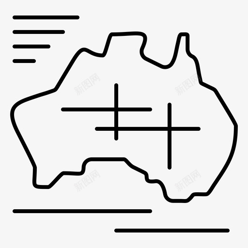 澳大利亚国家地图图标svg_新图网 https://ixintu.com 国家 地图 地理 度假 旅游 澳大利亚