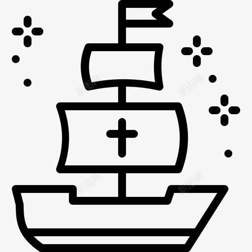 哥伦布日美洲帆船图标svg_新图网 https://ixintu.com 假日 哥伦布 帆船 旅行 线路 美国 美洲 轮船