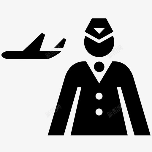 空姐航空公司乘务员图标svg_新图网 https://ixintu.com 乘务员 空姐 航空公司