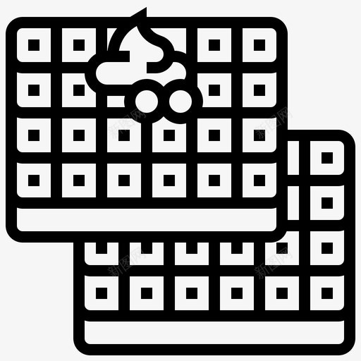 华夫饼比利时风味早餐图标svg_新图网 https://ixintu.com 华夫 奶油 巧克力 早餐 比利时 面包机 风味