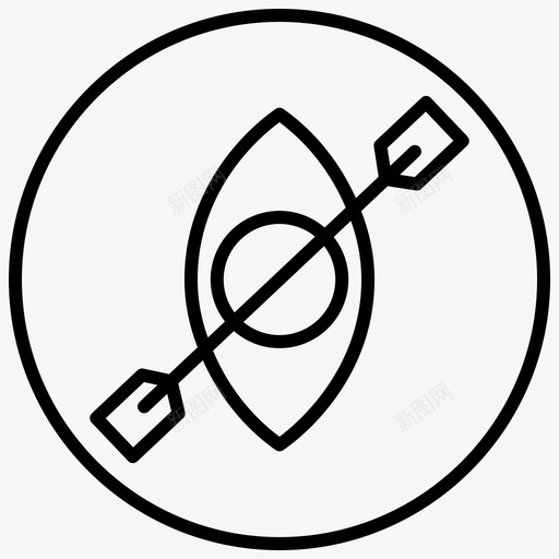 帆船独木舟图标svg_新图网 https://ixintu.com 划桨 独木舟 皮划艇 线圈 露营