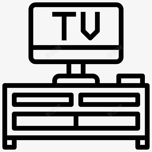 电视机睡眠时间23线性图标svg_新图网 https://ixintu.com 时间 电视机 睡眠 线性