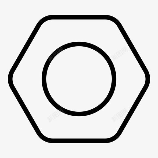 螺母建造修理图标svg_新图网 https://ixintu.com 修理 工作 建造 螺母