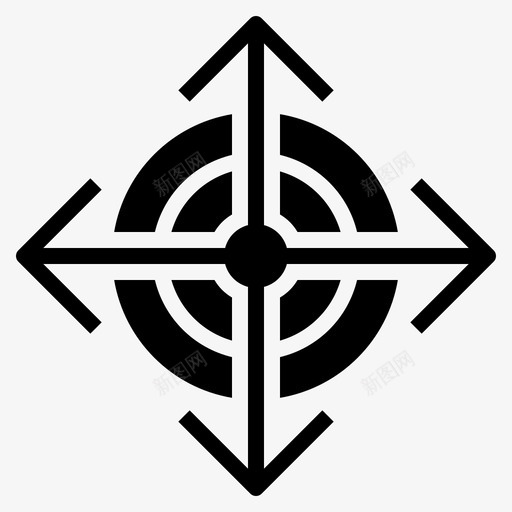 方向箭头参考线图标svg_新图网 https://ixintu.com 位置 参考 图示 地图 导航 方向 移动 箭头