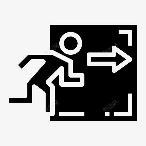 出口方向紧急情况图标svg_新图网 https://ixintu.com 信号 出口 实心 情况 方向 紧急 车展