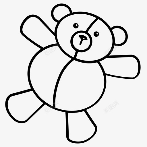 泰迪熊宝宝童年图标svg_新图网 https://ixintu.com 宝宝 泰迪 玩具 玩耍 童年