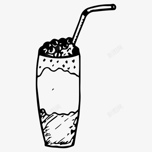 奶昔鸡尾酒饮料图标svg_新图网 https://ixintu.com 奶昔 手绘 菜单 饮料 鸡尾酒