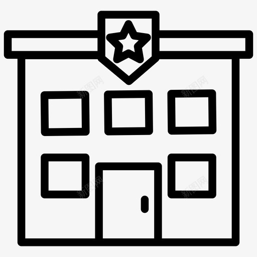 派出所建筑城市建筑图标svg_新图网 https://ixintu.com 图标 城市 基础设施 建筑 正义 法律 派出所 警察局