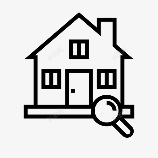 房屋检查房屋市场房地产市场图标svg_新图网 https://ixintu.com 市场 房产 房地产 房地产市场 房屋 搜索 检查