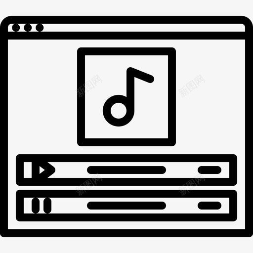 音乐播放器网站5线性图标svg_新图网 https://ixintu.com 播放器 线性 网站 音乐