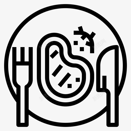 牛排烹饪食物图标svg_新图网 https://ixintu.com 烹饪 牛排 膳食 食物 餐厅