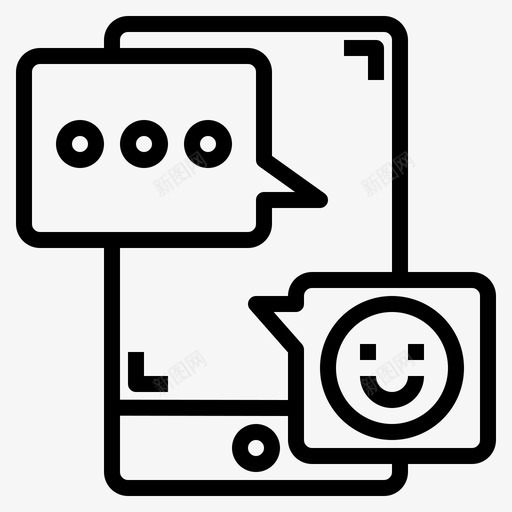 聊天应用程序对话图标svg_新图网 https://ixintu.com 信息 对话 应用程序 手机 智能 聊天 通信 通话