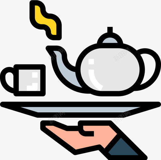 茶酒店164线性颜色图标svg_新图网 https://ixintu.com 线性颜色 茶 酒店164