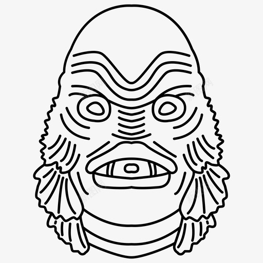 黑色泻湖生物黑色泻湖万圣节图标svg_新图网 https://ixintu.com 万圣节 恐怖 泻湖 生物 黑色