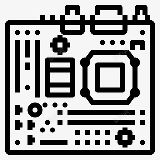 主板电路硬件图标svg_新图网 https://ixintu.com 主板 技术 电路 硬件 计算机