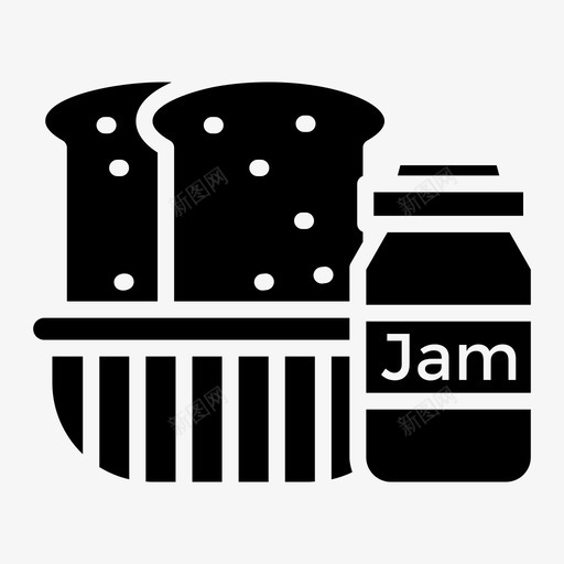 面包和果酱早餐健康食品图标svg_新图网 https://ixintu.com 健康食品 图标 字形 早餐 果酱 面包 食品