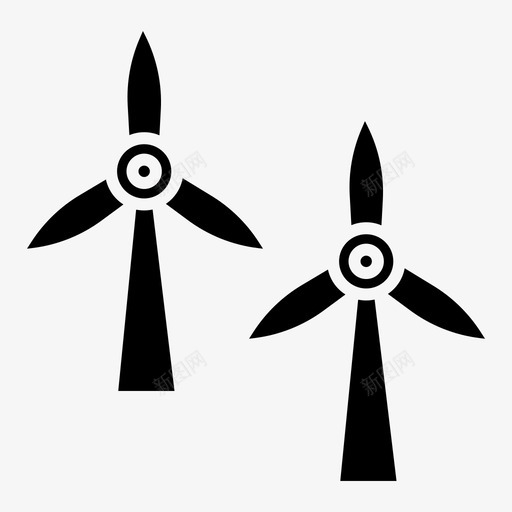 风车能源动力图标svg_新图网 https://ixintu.com 动力 能源 风力涡轮机 风车