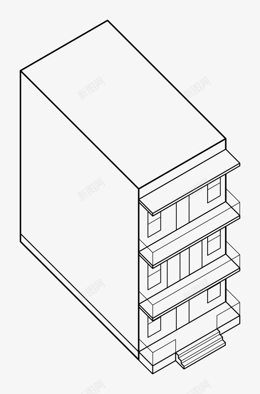 三层建筑城市图标svg_新图网 https://ixintu.com 三层 住宅 城市 建筑 联排别墅