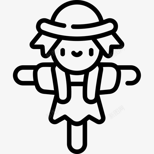 稻草人农业21线性图标svg_新图网 https://ixintu.com 农业 稻草人 线性