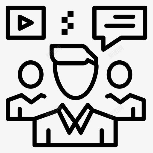 用户聊天讨论图标svg_新图网 https://ixintu.com 小组 数字营销 用户 聊天 视频 讨论