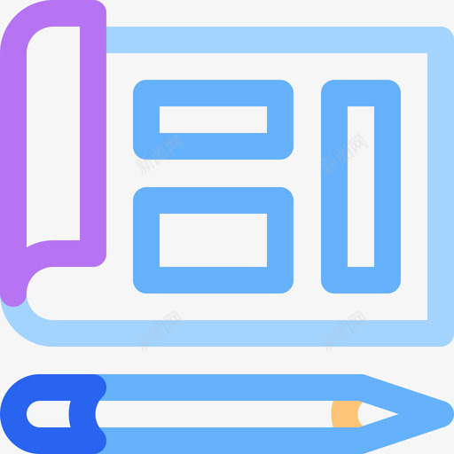 蓝图网页开发35线颜色图标svg_新图网 https://ixintu.com 开发 网页 蓝图 颜色