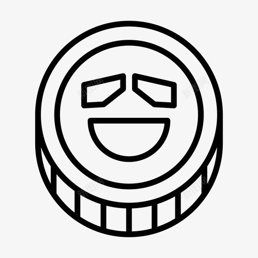 硬币表情脸图标svg_新图网 https://ixintu.com 令牌 情绪 硬币 硬币表情线 脸 表情