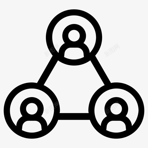 社交网络协作连接图标svg_新图网 https://ixintu.com 互动 协作 社交媒体 社交网络 连接