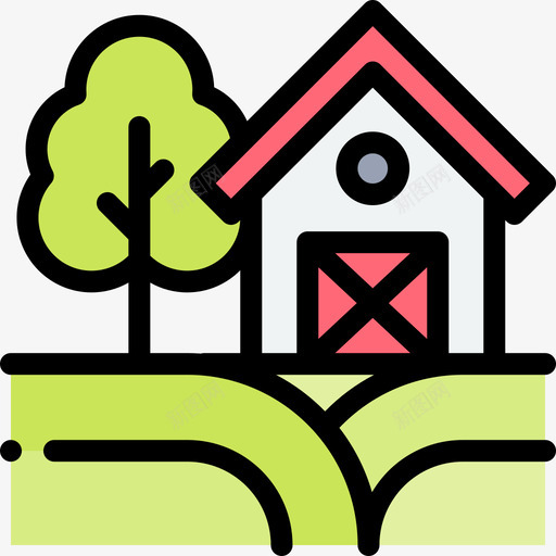 建筑与城市农业和园艺11线性色彩图标svg_新图网 https://ixintu.com 农业 园艺 城市 建筑 线性 色彩