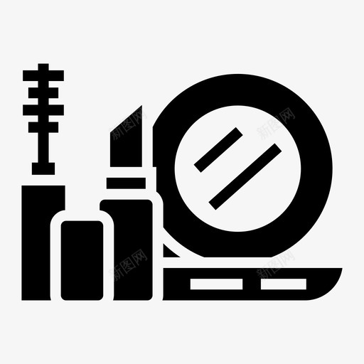 化妆配件化妆品配件粉饼图标svg_新图网 https://ixintu.com 产品 化妆 化妆品 唇膏 图文 图标 粉饼 视频制作 配件