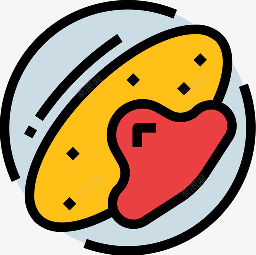 煎蛋卷早餐31原色图标svg_新图网 https://ixintu.com 原色 早餐 煎蛋卷