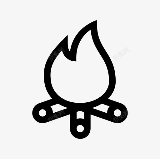 篝火露营117线性图标svg_新图网 https://ixintu.com 篝火 线性 露营
