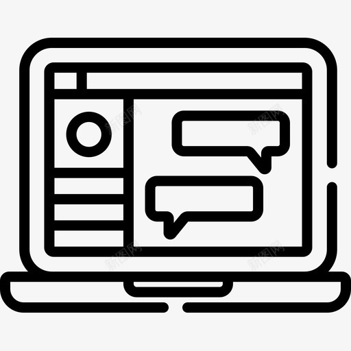聊天社交媒体67线性图标svg_新图网 https://ixintu.com 媒体 社交 线性 聊天