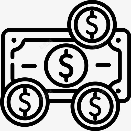 现金钱73直系图标svg_新图网 https://ixintu.com 现金 直系