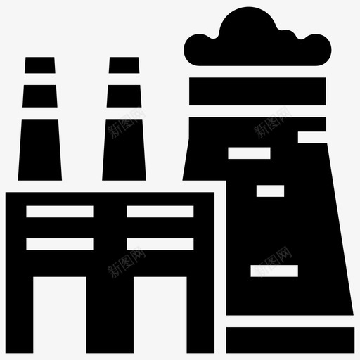 发电厂空气污染烟囱污染图标svg_新图网 https://ixintu.com 发电厂 发电厂矢量 工业烟雾 核工厂 核相关字形矢量图标集 烟囱污染 空气污染