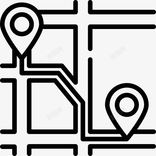 13号游行路线直线型图标svg_新图网 https://ixintu.com 13号 游行 直线 线型 路线