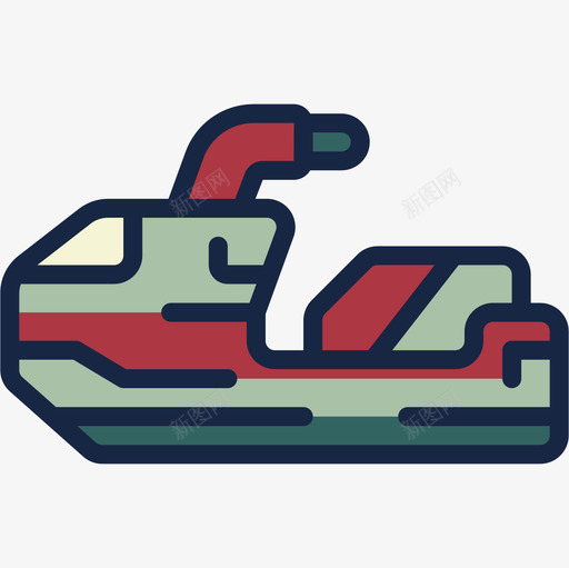 海洋滑板车运输120线性颜色图标svg_新图网 https://ixintu.com 海洋 滑板车 线性 运输 颜色