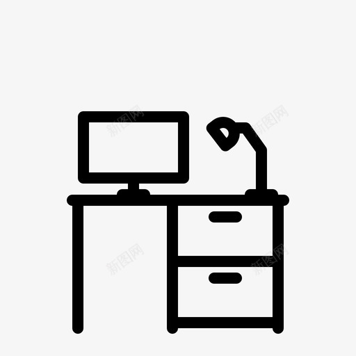 书桌桌面家庭图标svg_新图网 https://ixintu.com 书桌 办公室 室内 家庭 家庭内部轮廓 桌面