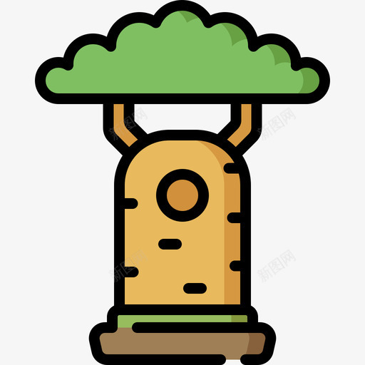 猴面包树树木15线形颜色图标svg_新图网 https://ixintu.com 树木 线形 面包 颜色