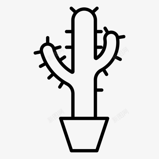 仙人掌植物性科图标svg_新图网 https://ixintu.com 仙人掌 植物性 盆栽 花盆