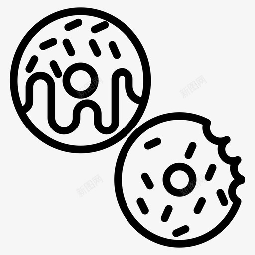 巧克力甜甜圈糖果甜点图标svg_新图网 https://ixintu.com 巧克力甜甜圈 甜点 甜点和甜点线矢量图标集 糖果 食物
