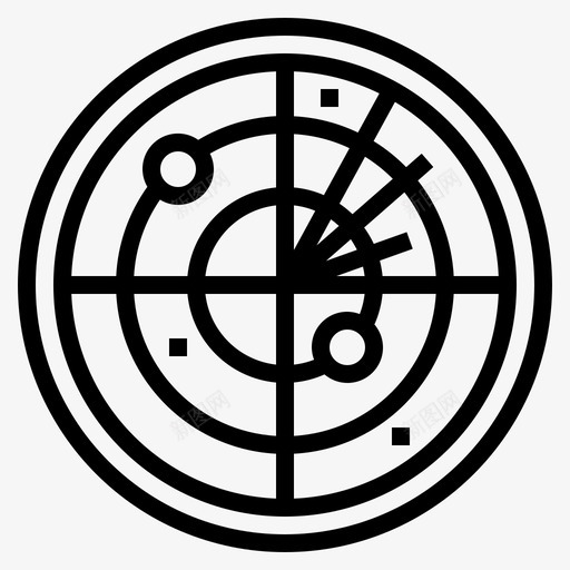 雷达区域信号图标svg_新图网 https://ixintu.com 互联网 信号 区域 技术 雷达