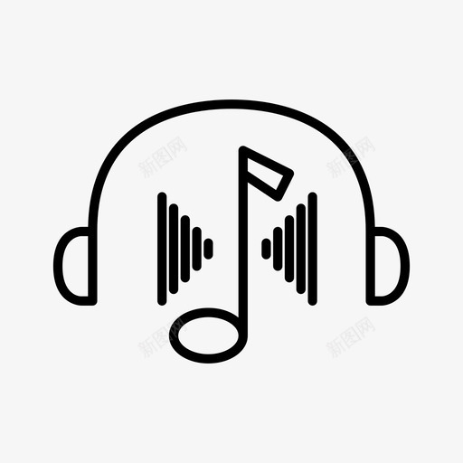 耳机音乐音符图标svg_新图网 https://ixintu.com 声音 媒体 社交 耳机 音乐 音符