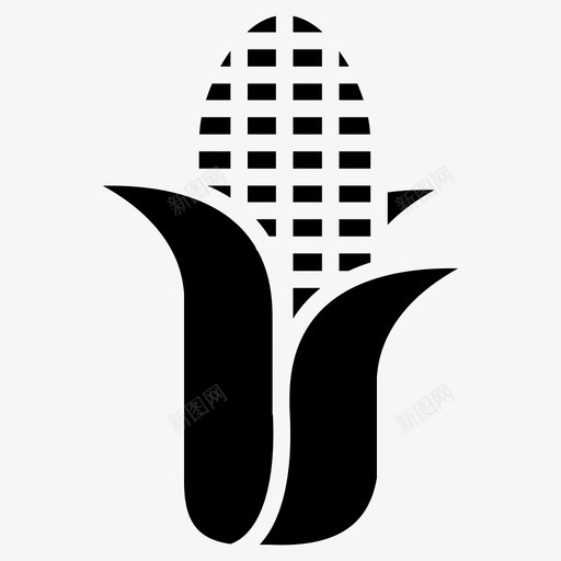 玉米吃食物图标svg_新图网 https://ixintu.com 字形 水果 玉米 美食 蔬菜 设置 食物