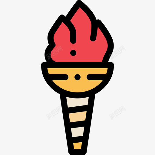 火炬神话2线条色彩图标svg_新图网 https://ixintu.com 火炬 神话 线条 色彩