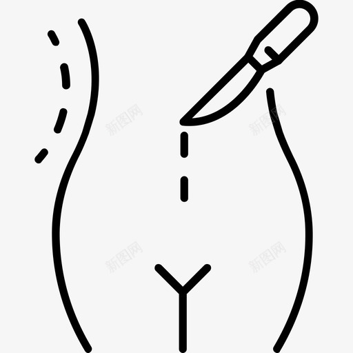 整形手术腹部矫正图标svg_新图网 https://ixintu.com 手术 整形手术 矫正 腰部 腹部